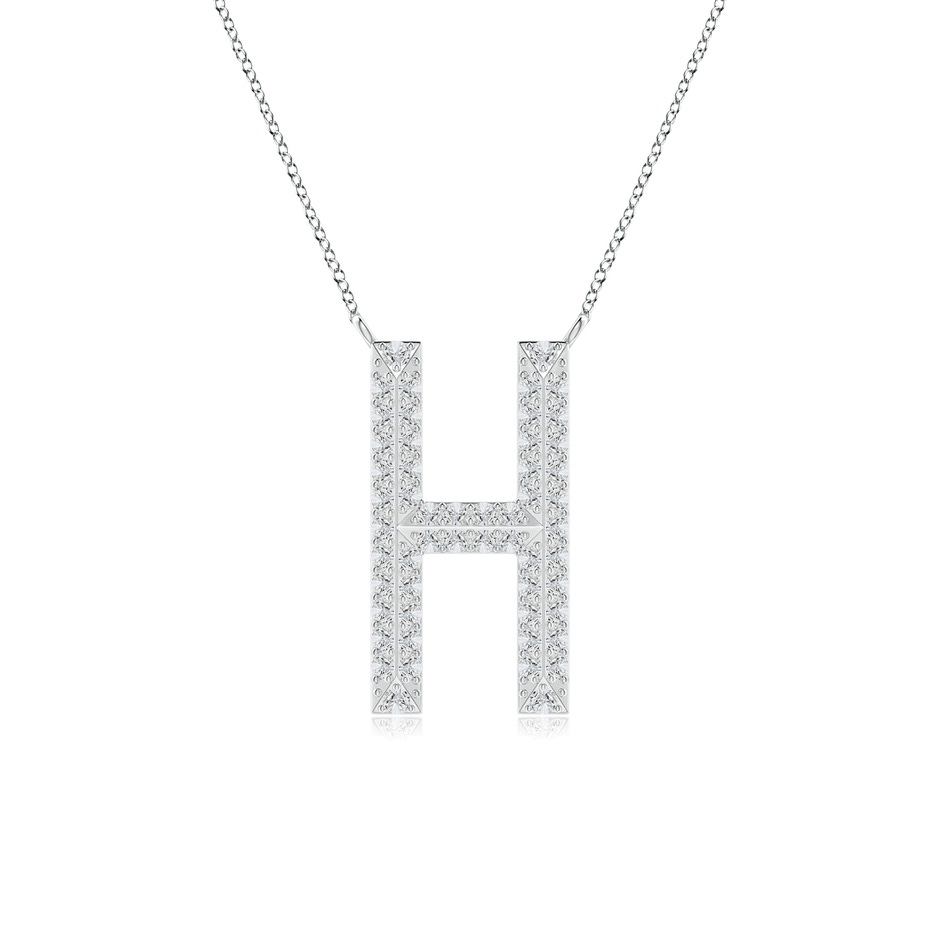 1mm HSI2 Prong-Set Diamond Capital "H" Knife-Edge Initial Pendant in P950 Platinum 