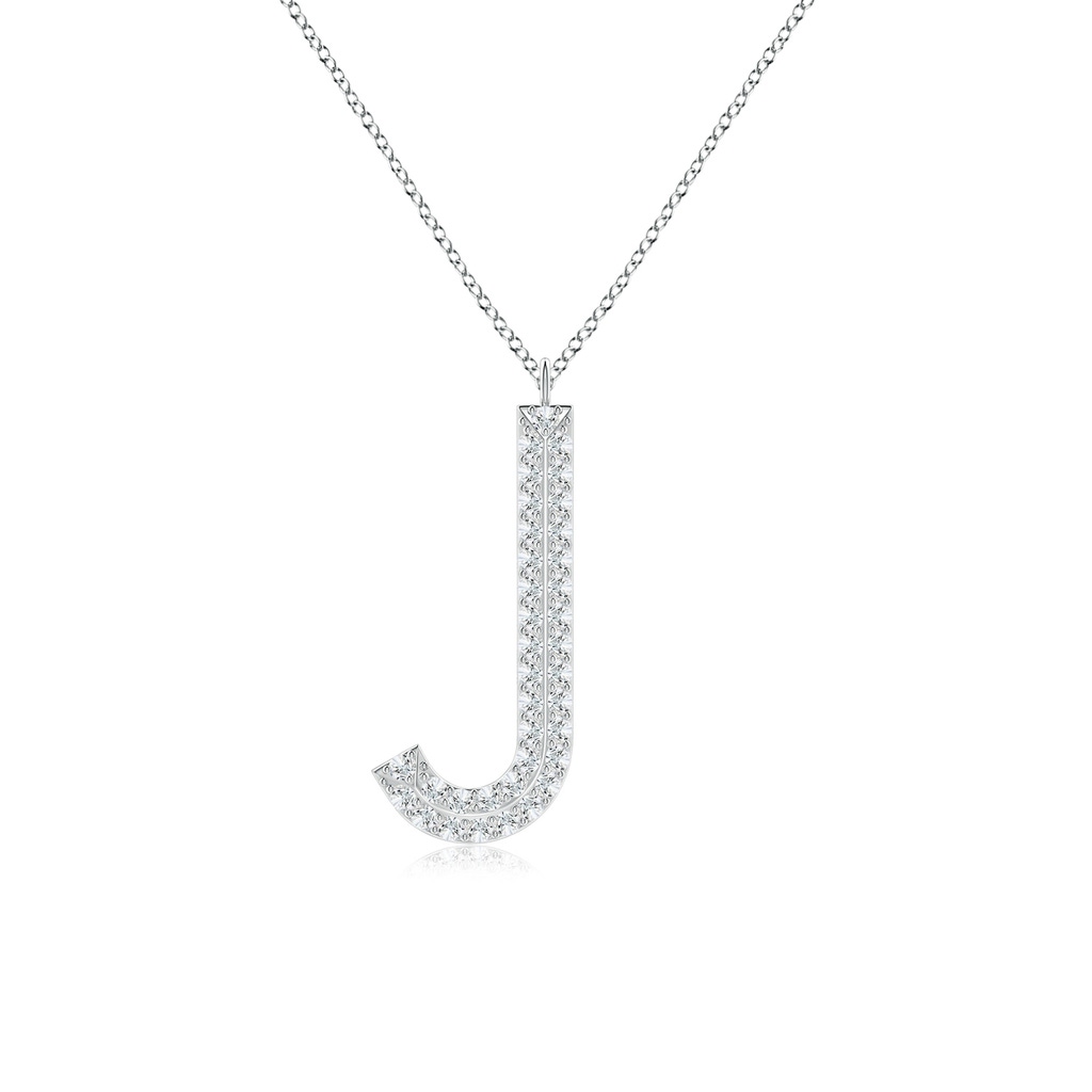 1.05mm GVS2 Prong-Set Diamond Capital "J" Knife-Edge Initial Pendant in P950 Platinum