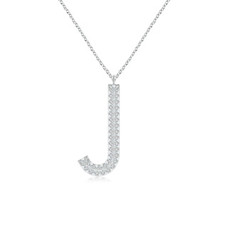 1.05mm GVS2 Prong-Set Diamond Capital "J" Knife-Edge Initial Pendant in P950 Platinum