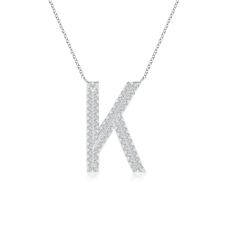 1.05mm HSI2 Prong-Set Diamond Capital "K" Knife-Edge Initial Pendant in White Gold 