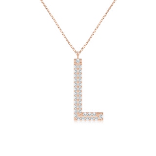 1mm GVS2 Prong-Set Diamond Capital "L" Knife-Edge Initial Pendant in 9K Rose Gold