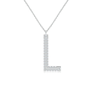 1mm GVS2 Prong-Set Diamond Capital "L" Knife-Edge Initial Pendant in P950 Platinum