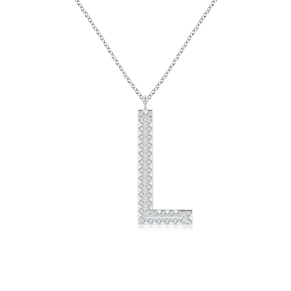 1mm GVS2 Prong-Set Diamond Capital "L" Knife-Edge Initial Pendant in P950 Platinum 