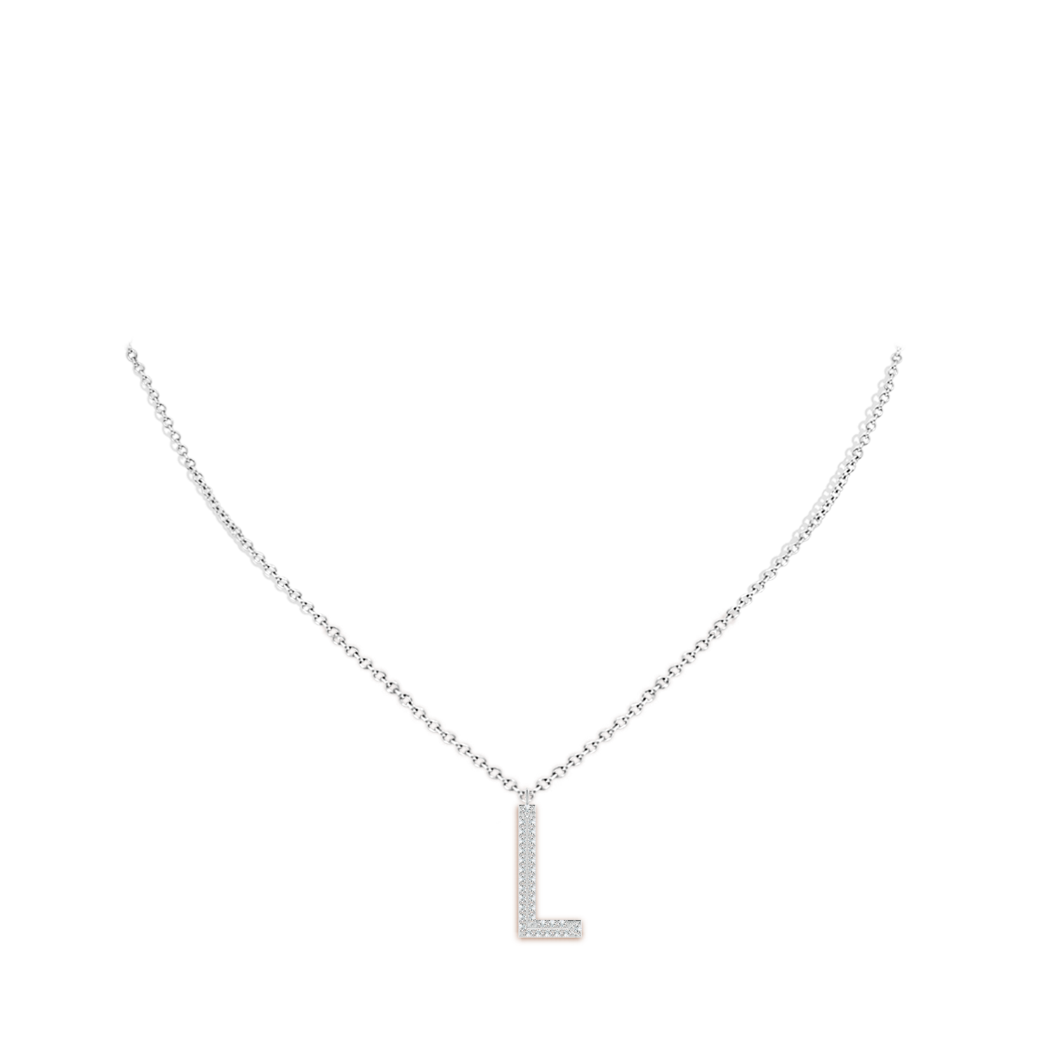 1mm GVS2 Prong-Set Diamond Capital "L" Knife-Edge Initial Pendant in P950 Platinum - body_neck