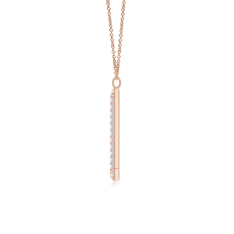 1mm GVS2 Prong-Set Diamond Capital "L" Knife-Edge Initial Pendant in Rose Gold side-1