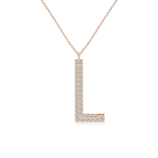 1mm KI3 Prong-Set Diamond Capital "L" Knife-Edge Initial Pendant in 9K Rose Gold