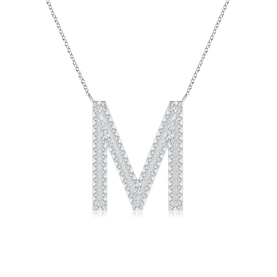 1.05mm GVS2 Prong-Set Diamond Capital "M" Knife-Edge Initial Pendant in P950 Platinum 