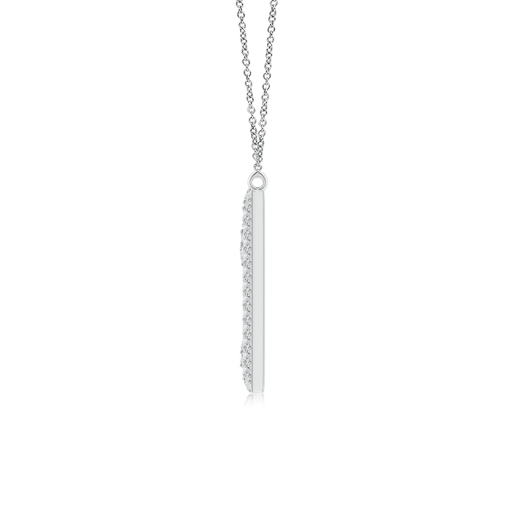 1.05mm HSI2 Prong-Set Diamond Capital "M" Knife-Edge Initial Pendant in White Gold - side_1