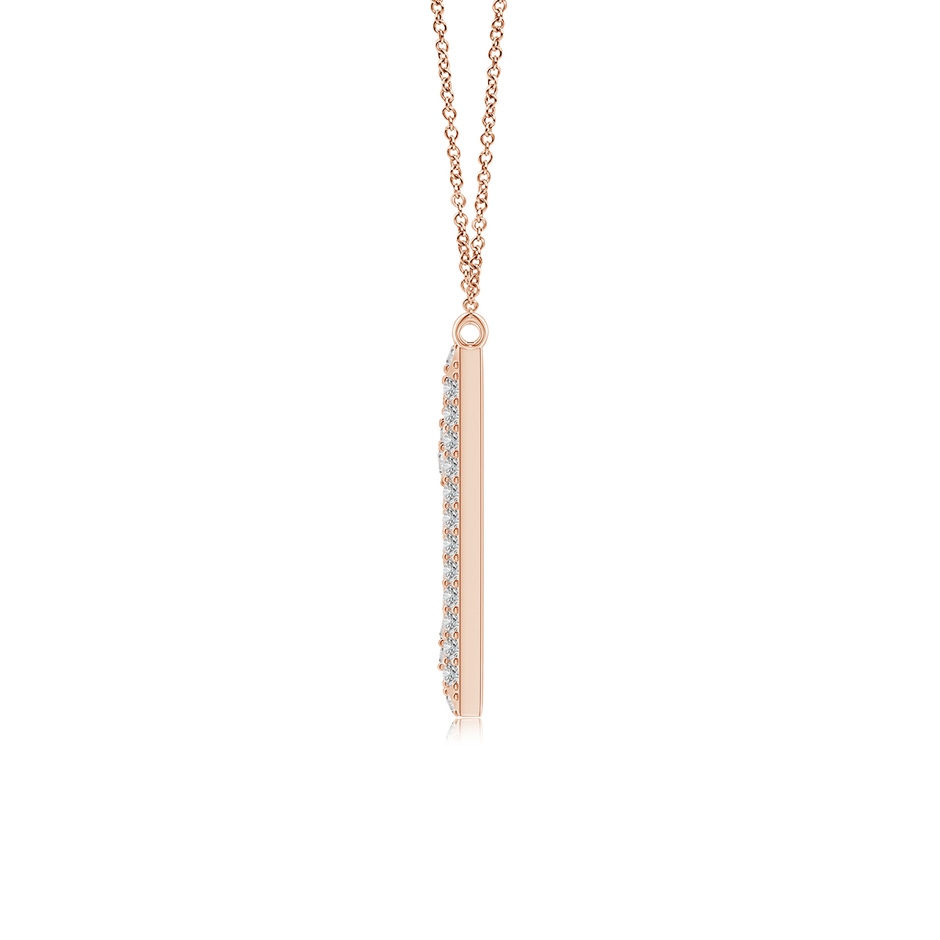 1.05mm IJI1I2 Prong-Set Diamond Capital "M" Knife-Edge Initial Pendant in Rose Gold side-1