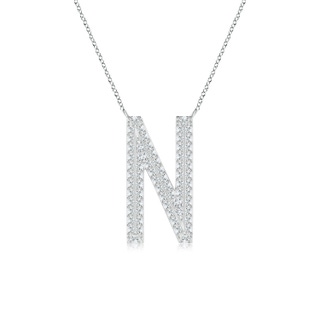 1.1mm GVS2 Prong-Set Diamond Capital "N" Knife-Edge Initial Pendant in P950 Platinum