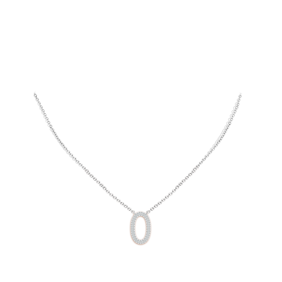 1mm GVS2 Prong-Set Diamond Capital "O" Knife-Edge Initial Pendant in P950 Platinum body-neck
