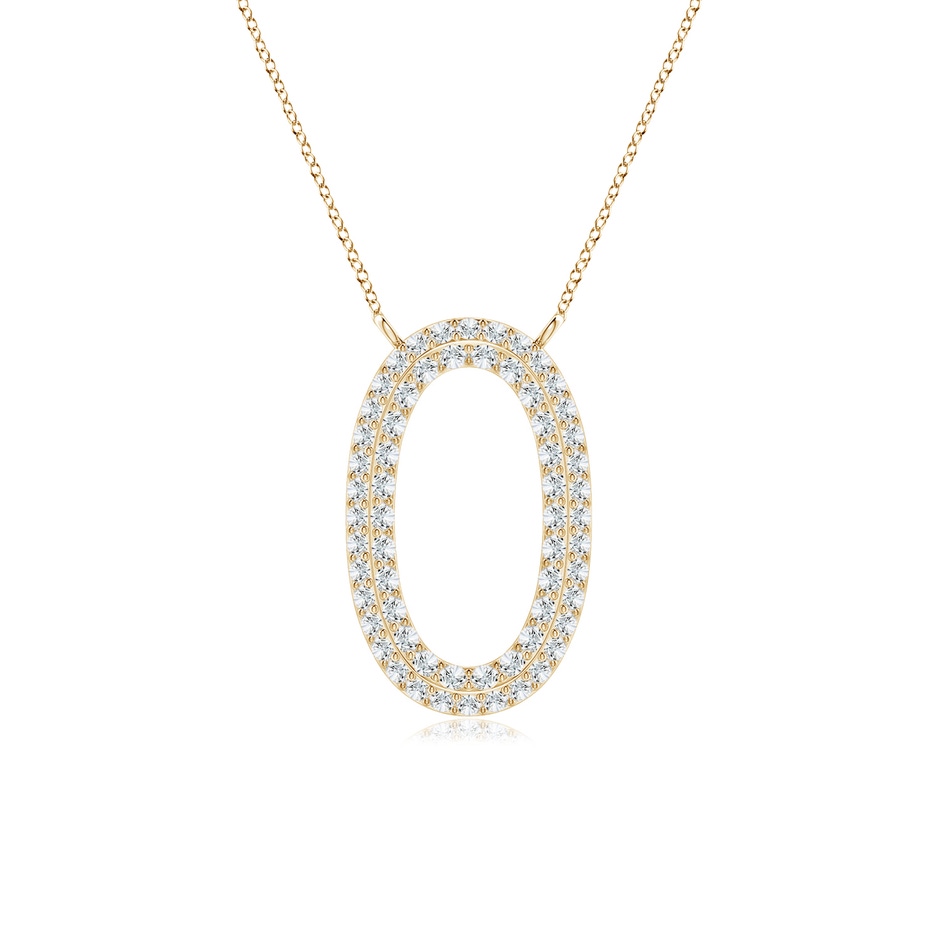 1mm GVS2 Prong-Set Diamond Capital "O" Knife-Edge Initial Pendant in Yellow Gold 