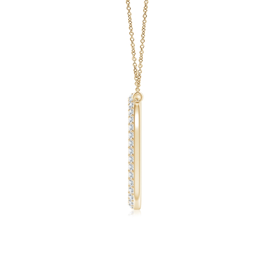 1mm GVS2 Prong-Set Diamond Capital "O" Knife-Edge Initial Pendant in Yellow Gold side-1