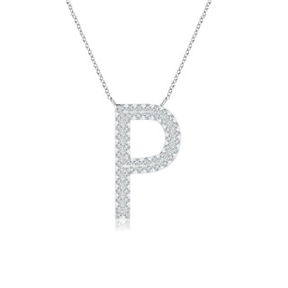 1mm GVS2 Prong-Set Diamond Capital "P" Knife-Edge Initial Pendant in White Gold