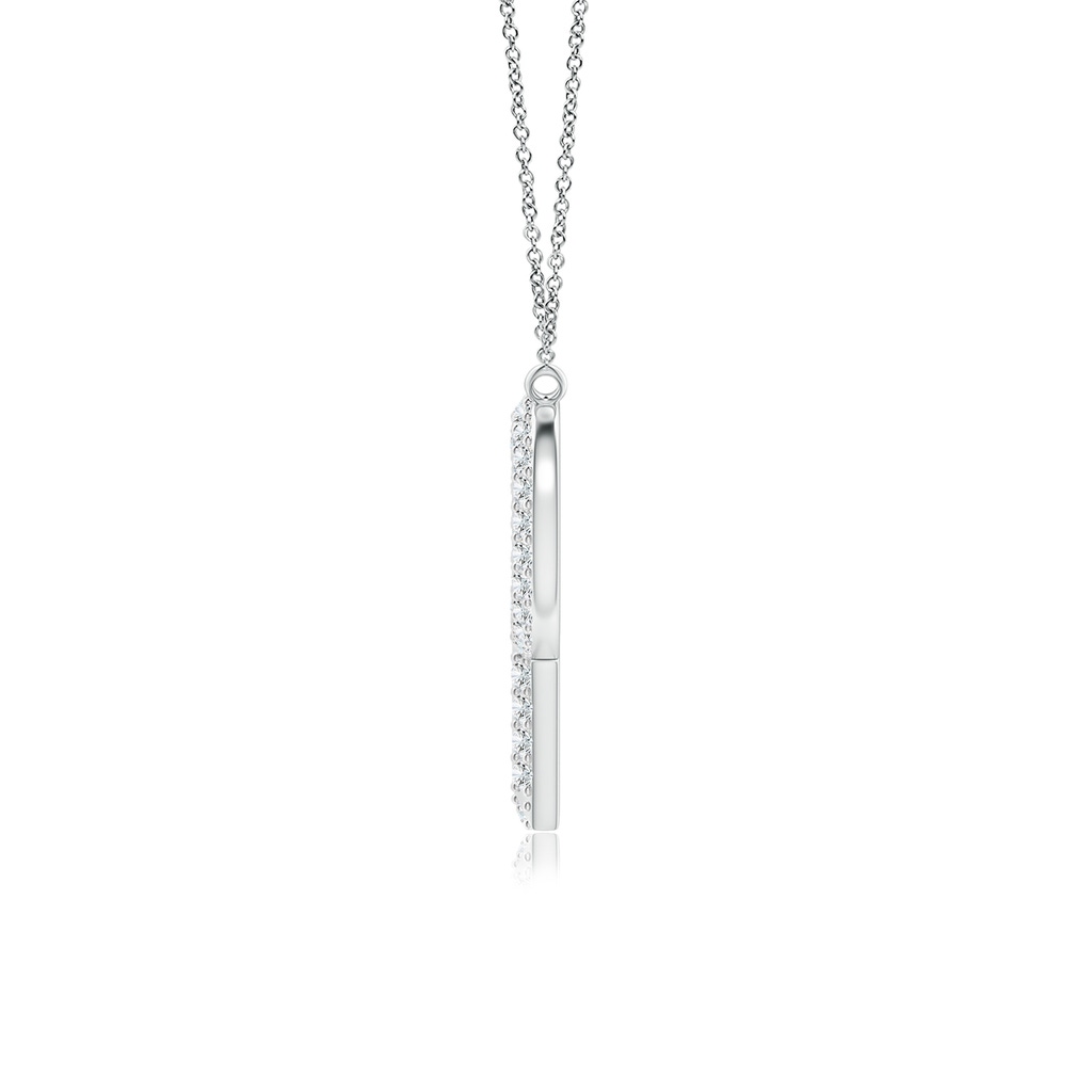 1mm GVS2 Prong-Set Diamond Capital "P" Knife-Edge Initial Pendant in White Gold - side_1