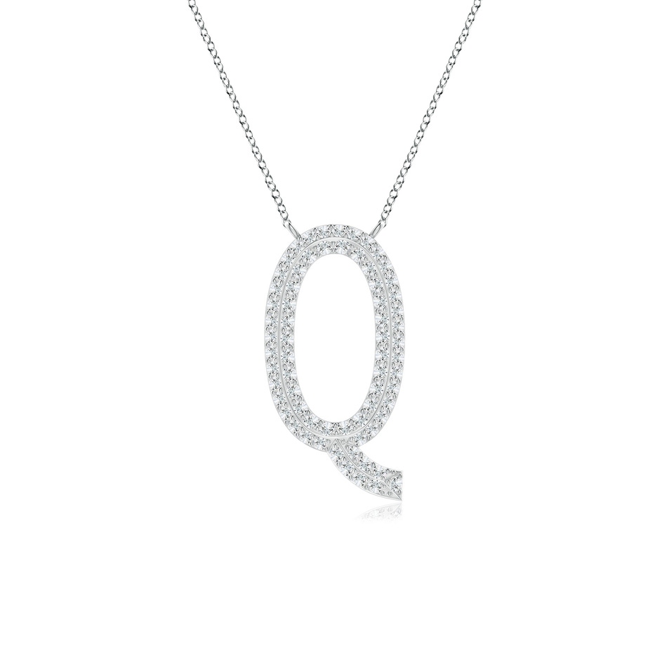 1mm GVS2 Prong-Set Diamond Capital "Q" Knife-Edge Initial Pendant in P950 Platinum 