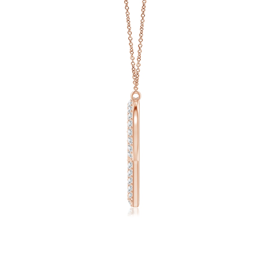 0.95mm GVS2 Prong-Set Diamond Capital "R" Knife-Edge Initial Pendant in Rose Gold side-1
