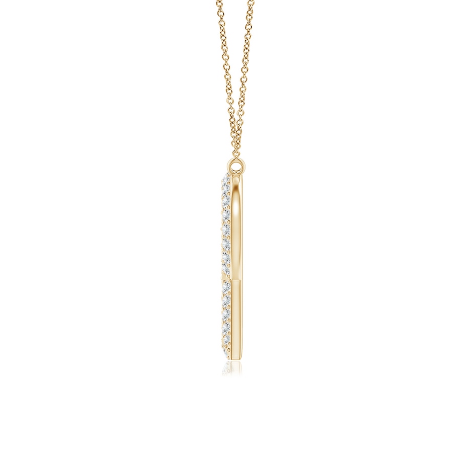 0.95mm GVS2 Prong-Set Diamond Capital "R" Knife-Edge Initial Pendant in Yellow Gold side-1