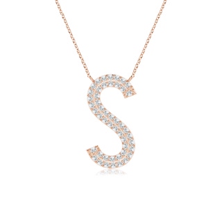 1mm GVS2 Prong-Set Diamond Capital "S" Knife-Edge Initial Pendant in 9K Rose Gold