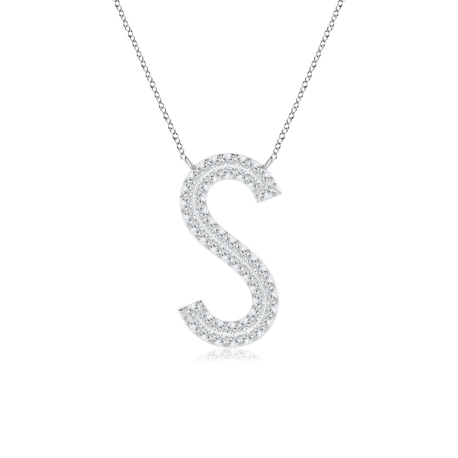 1mm GVS2 Prong-Set Diamond Capital "S" Knife-Edge Initial Pendant in P950 Platinum 