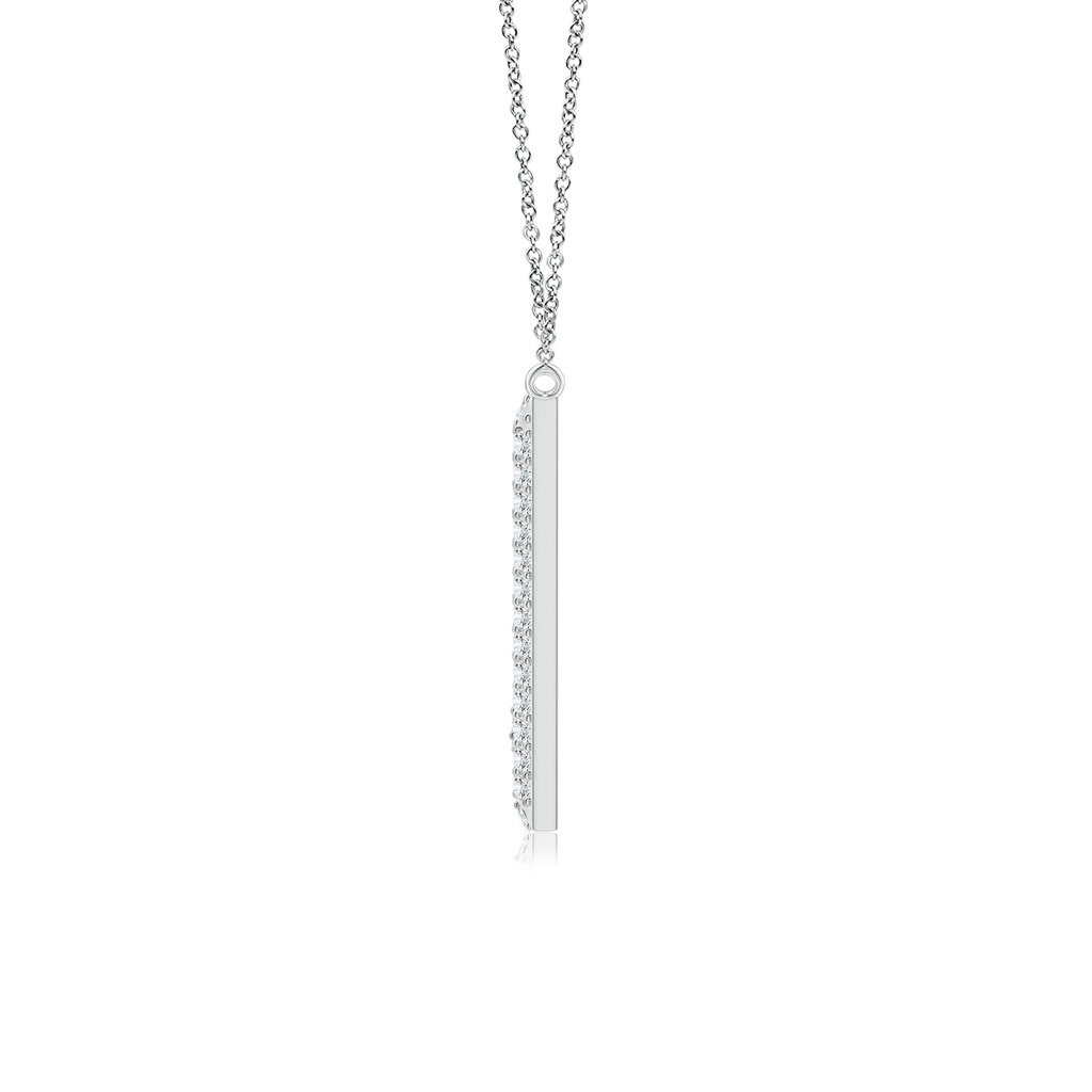 1mm GVS2 Prong-Set Diamond Capital "V" Knife-Edge Initial Pendant in White Gold - side_1