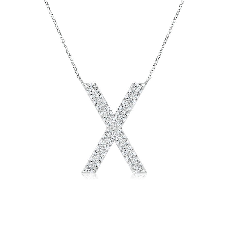 1.1mm GVS2 Prong-Set Diamond Capital "X" Knife-Edge Initial Pendant in P950 Platinum 