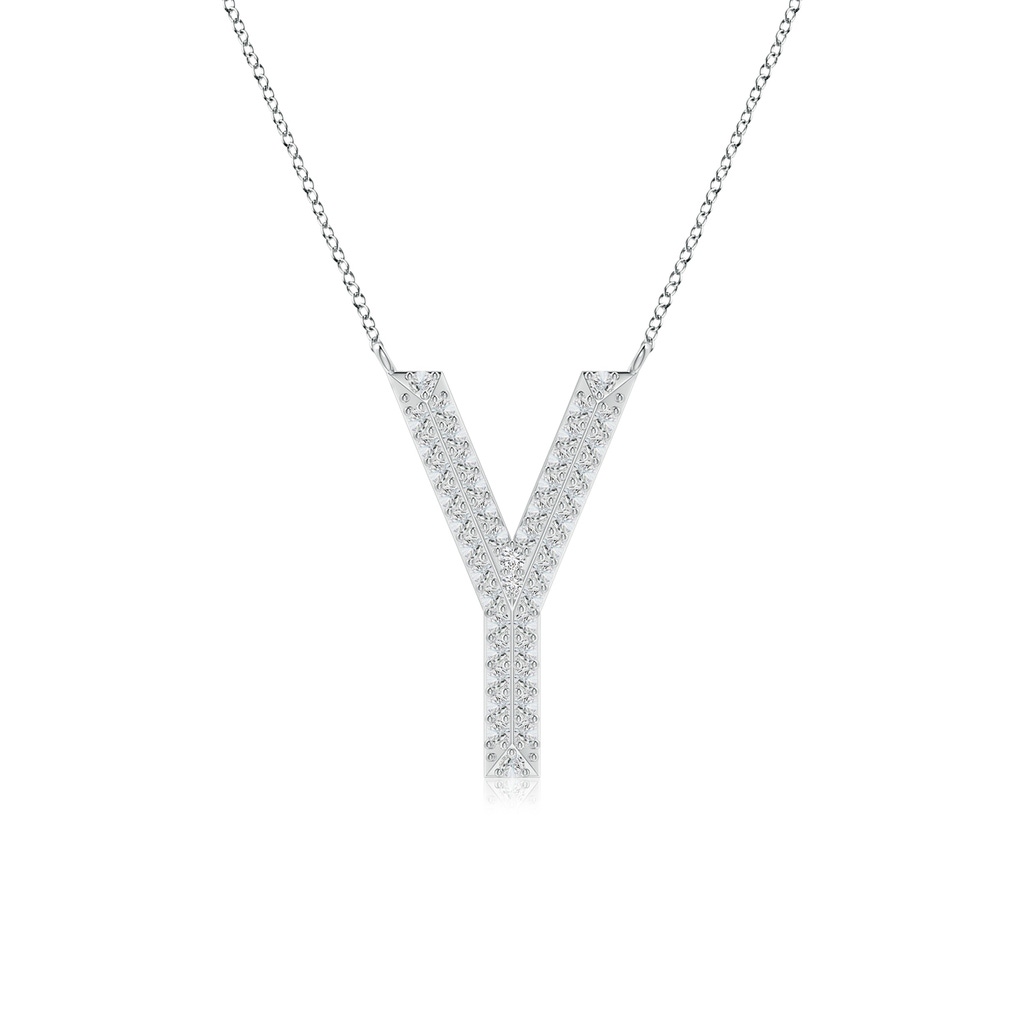 1.05mm HSI2 Prong-Set Diamond Capital "Y" Knife-Edge Initial Pendant in White Gold