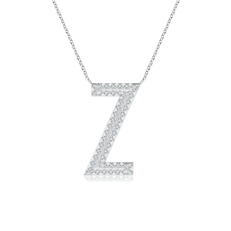 1.05mm GVS2 Prong-Set Diamond Capital "Z" Knife-Edge Initial Pendant in White Gold 