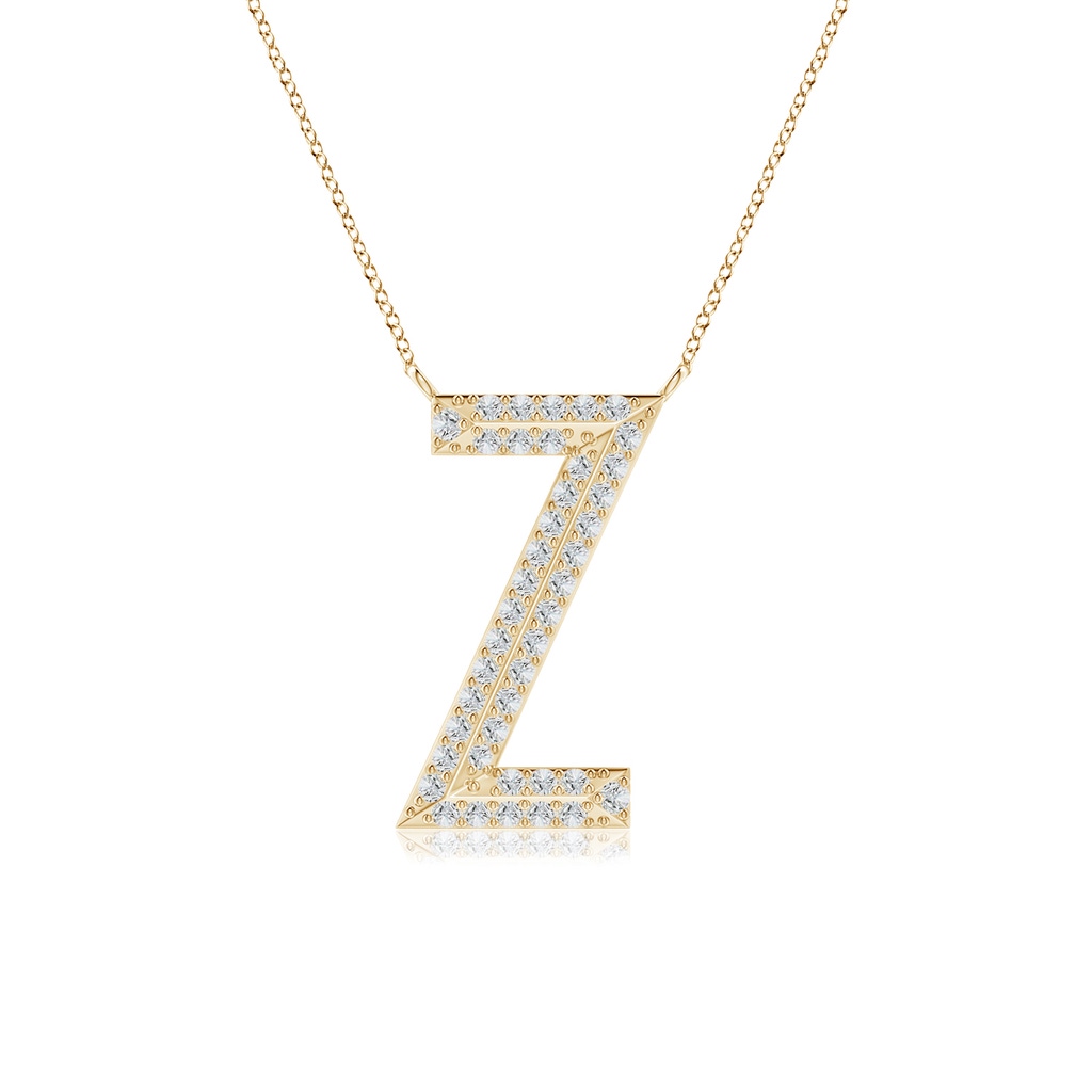 1.05mm HSI2 Prong-Set Diamond Capital "Z" Knife-Edge Initial Pendant in Yellow Gold