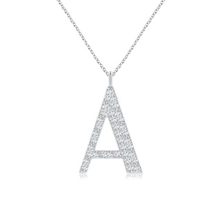 1.35mm GVS2 Modern Deco Diamond Capital "A" Initial Pendant in P950 Platinum