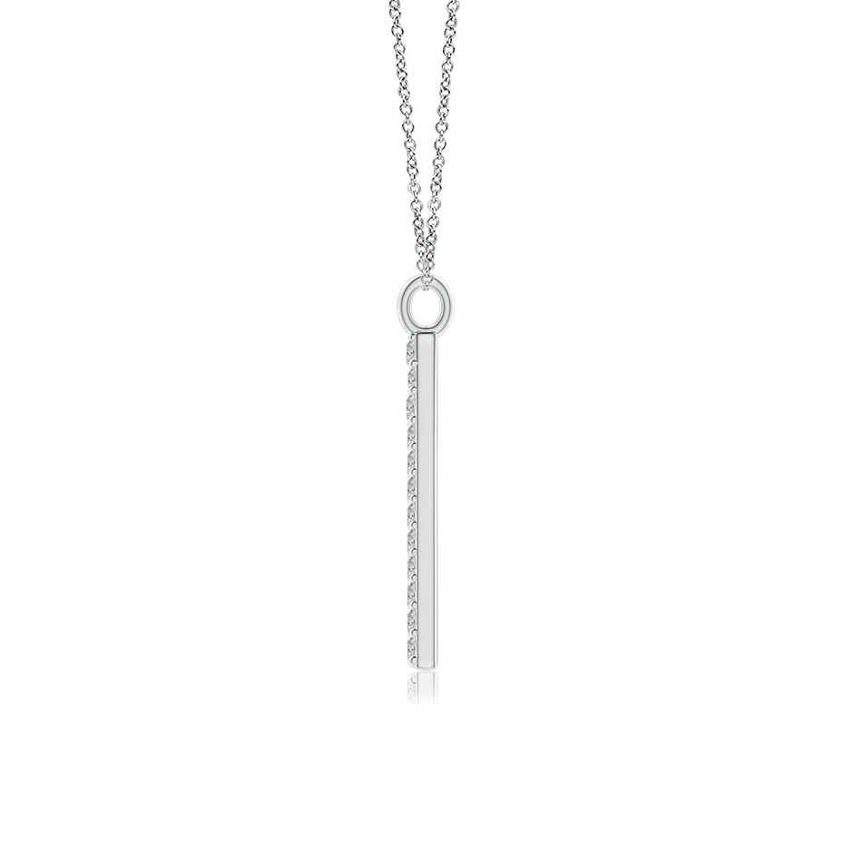 1.35mm KI3 Modern Deco Diamond Capital "A" Initial Pendant in White Gold side-1