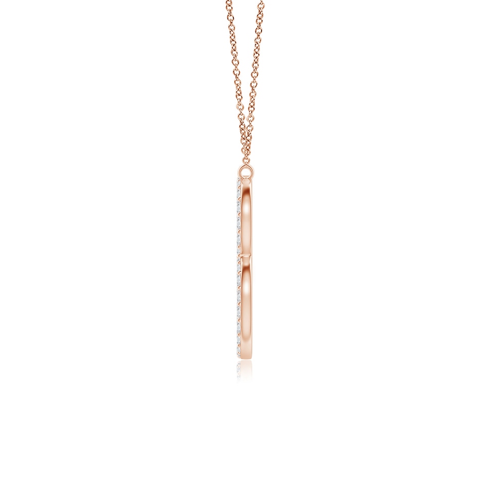 1.2mm HSI2 Modern Deco Diamond Capital "B" Initial Pendant in Rose Gold side-1