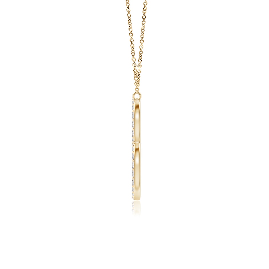1.2mm IJI1I2 Modern Deco Diamond Capital "B" Initial Pendant in Yellow Gold side-1