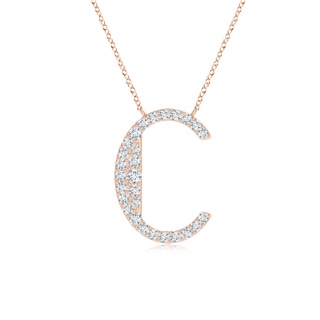 1.35mm GVS2 Modern Deco Diamond Capital "C" Initial Pendant in 9K Rose Gold