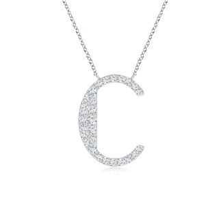 1.35mm GVS2 Modern Deco Diamond Capital "C" Initial Pendant in P950 Platinum