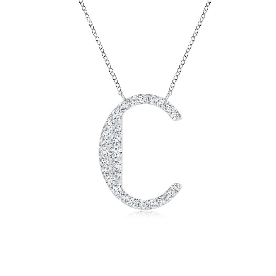 1.35mm GVS2 Modern Deco Diamond Capital "C" Initial Pendant in P950 Platinum 