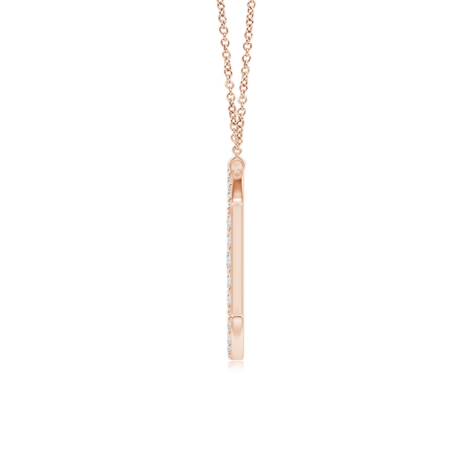 1.35mm HSI2 Modern Deco Diamond Capital "C" Initial Pendant in Rose Gold side-1