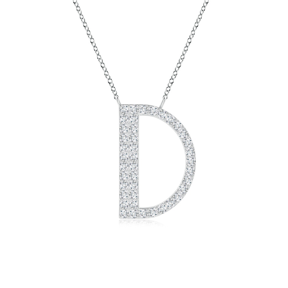 1.1mm GVS2 Modern Deco Diamond Capital "D" Initial Pendant in P950 Platinum 