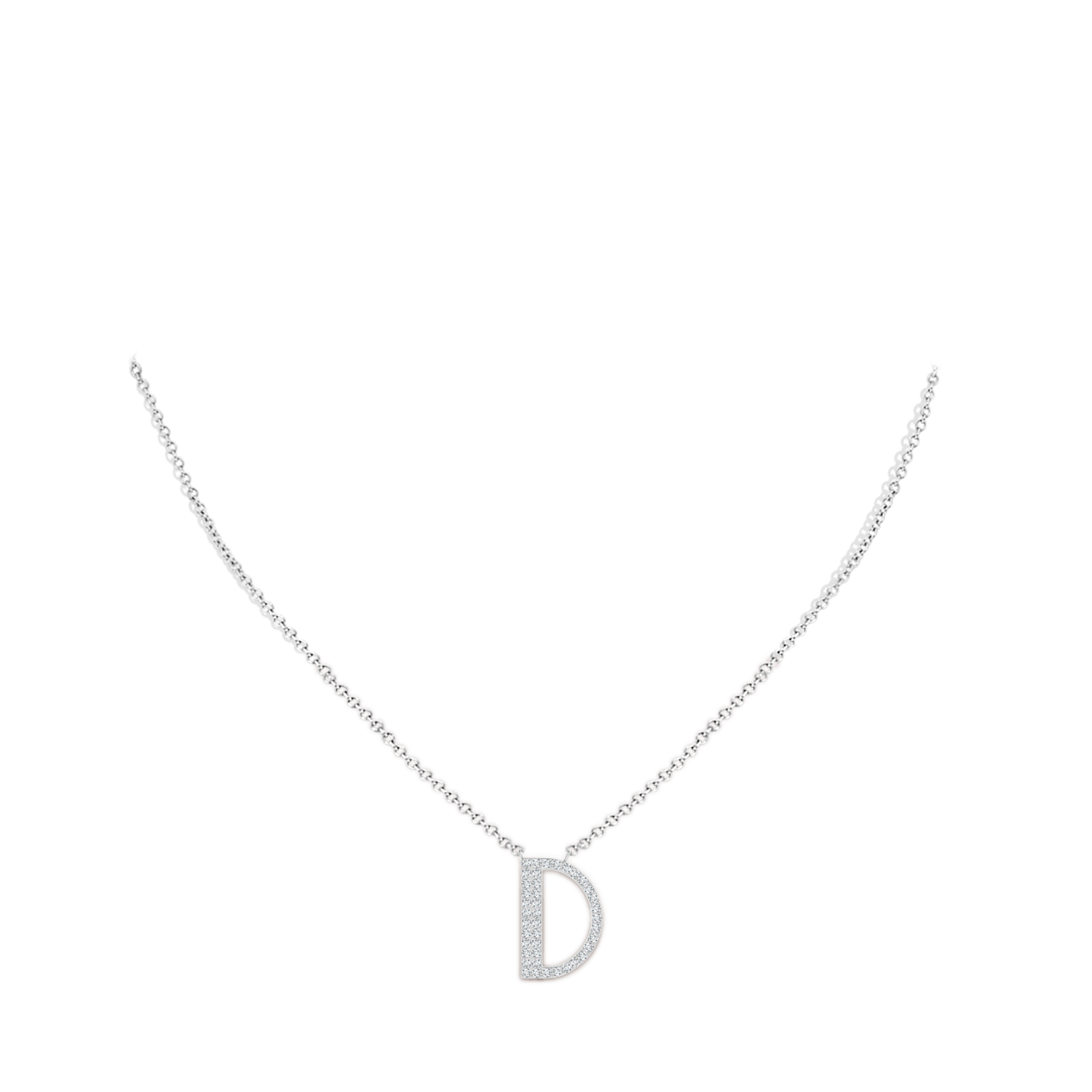 1.1mm GVS2 Modern Deco Diamond Capital "D" Initial Pendant in P950 Platinum - body_neck