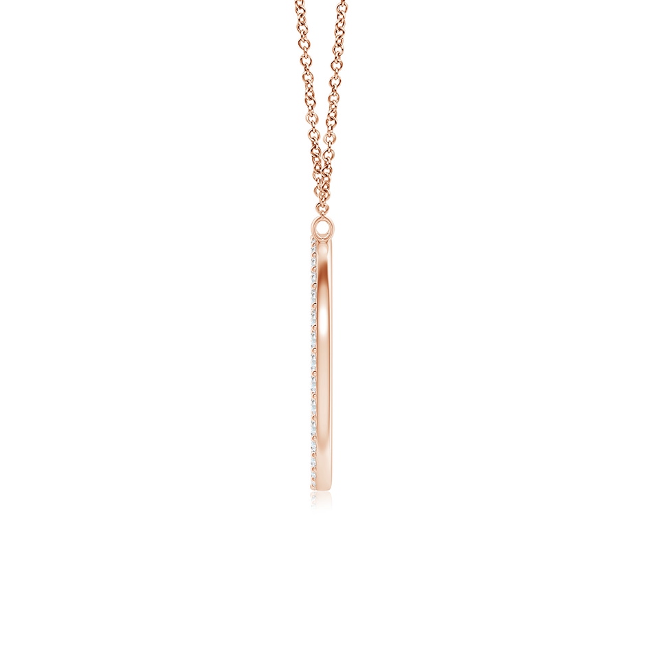1.1mm GVS2 Modern Deco Diamond Capital "D" Initial Pendant in Rose Gold side-1