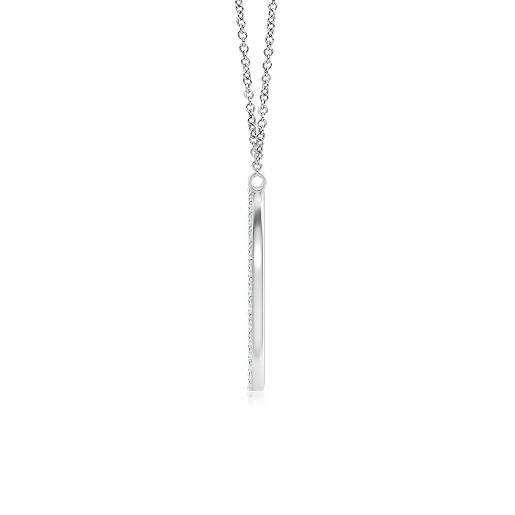 1.1mm GVS2 Modern Deco Diamond Capital "D" Initial Pendant in White Gold - side_1