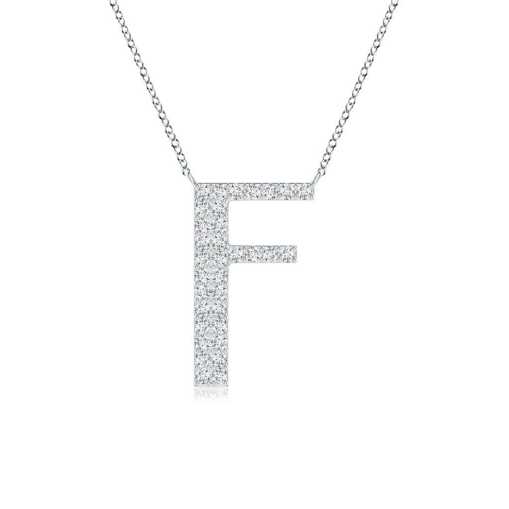 1.1mm GVS2 Modern Deco Diamond Capital "F" Initial Pendant in P950 Platinum