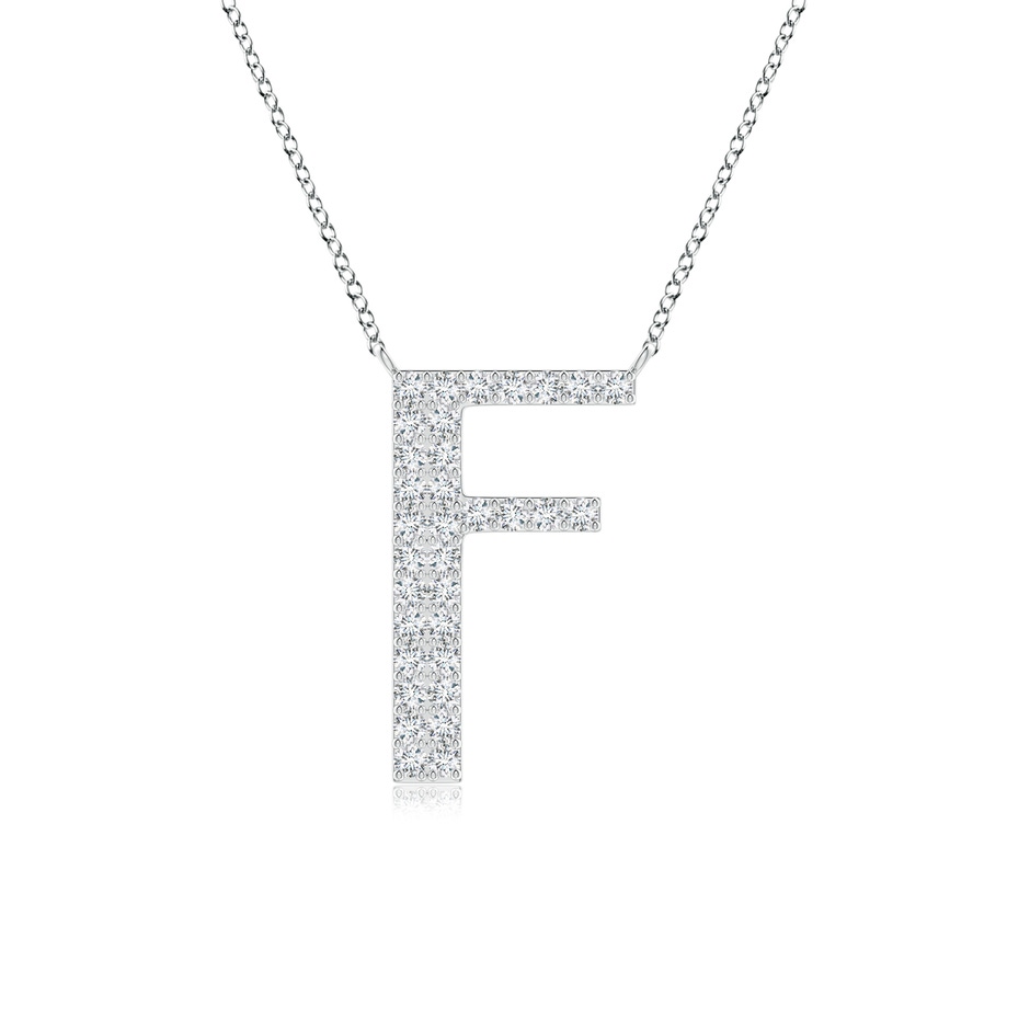 1.1mm GVS2 Modern Deco Diamond Capital "F" Initial Pendant in P950 Platinum 