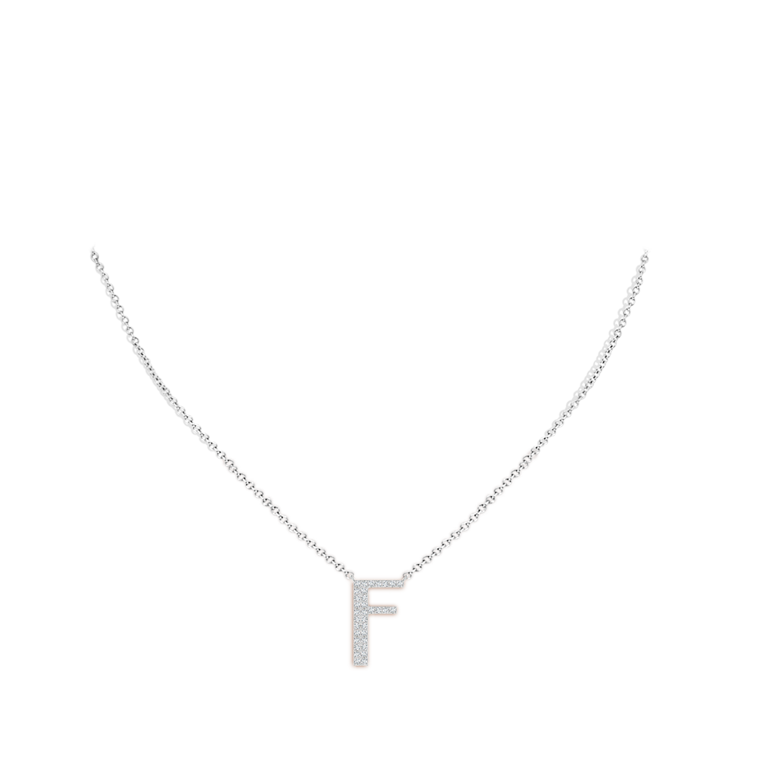 1.1mm GVS2 Modern Deco Diamond Capital "F" Initial Pendant in P950 Platinum - body_neck