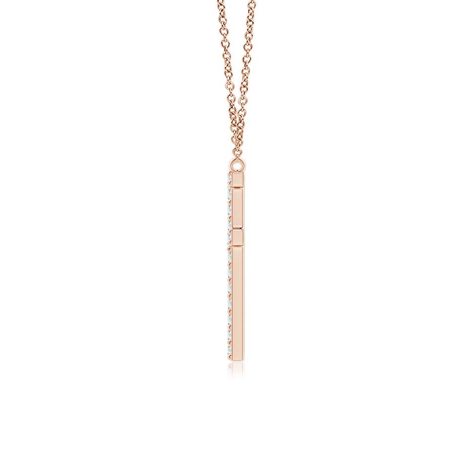 1.1mm GVS2 Modern Deco Diamond Capital "F" Initial Pendant in Rose Gold side-1