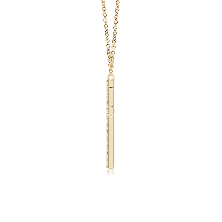 1.1mm GVS2 Modern Deco Diamond Capital "F" Initial Pendant in Yellow Gold side-1