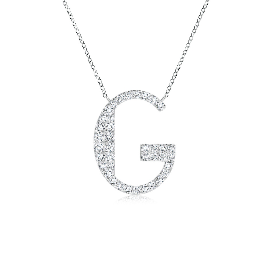 1.4mm GVS2 Modern Deco Diamond Capital "G" Initial Pendant in P950 Platinum 