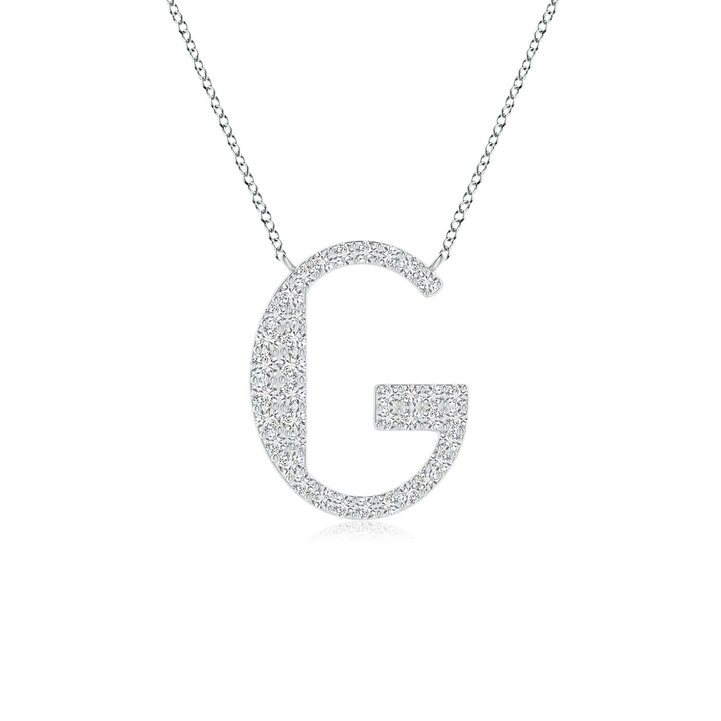 1.4mm HSI2 Modern Deco Diamond Capital "G" Initial Pendant in P950 Platinum