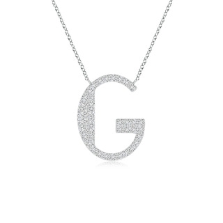 1.4mm HSI2 Modern Deco Diamond Capital "G" Initial Pendant in P950 Platinum