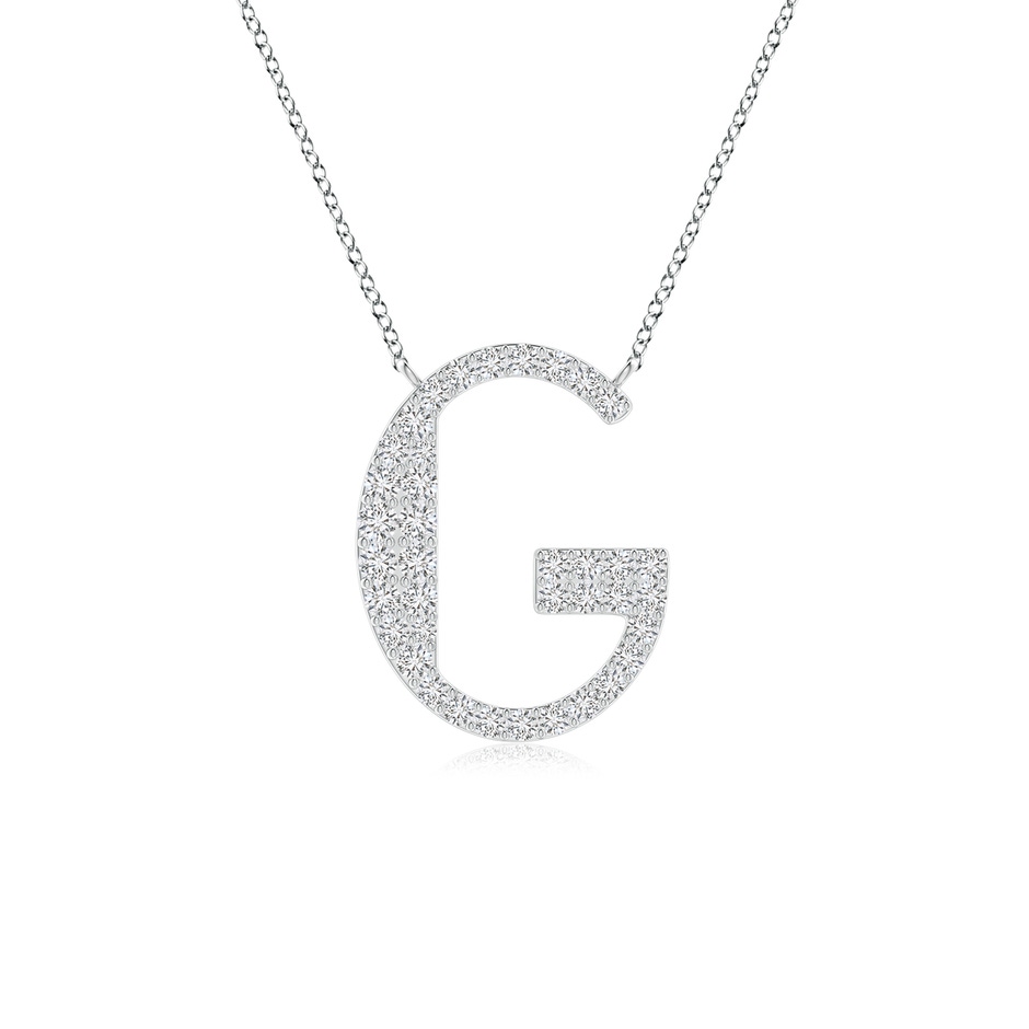 1.4mm HSI2 Modern Deco Diamond Capital "G" Initial Pendant in P950 Platinum 